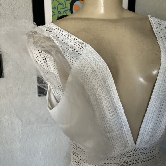 White maxi dress bachelorette bride bridal size small - Picture 5 of 7